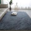 VIKAMA Nordic Style Silk Wool Tie Dyed Solid Color Long Hair Tea Table Living Room Bedroom Household Carpet Floor Bay Window Mat