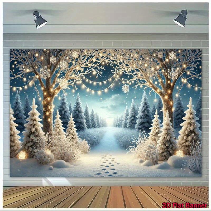 1Pcs Winter Wonderland Snow Decoration Background Winter Backdrop Decorations For Photo Studio Photo Booth Christmas