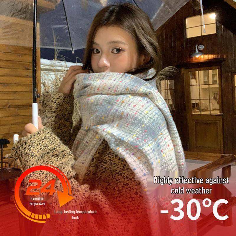 Women's Korean Style Polka Dot Warm Winter Scarf