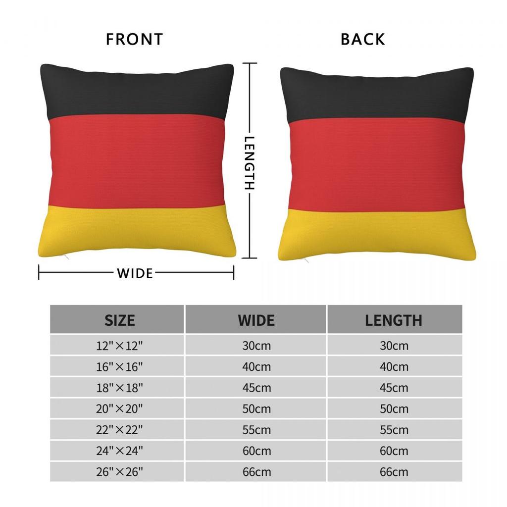 Germany Flag German Patriotic Square Pillowcase Cushion Cover Pillow Case Throw Pillow Cover for Home Bedroom Car