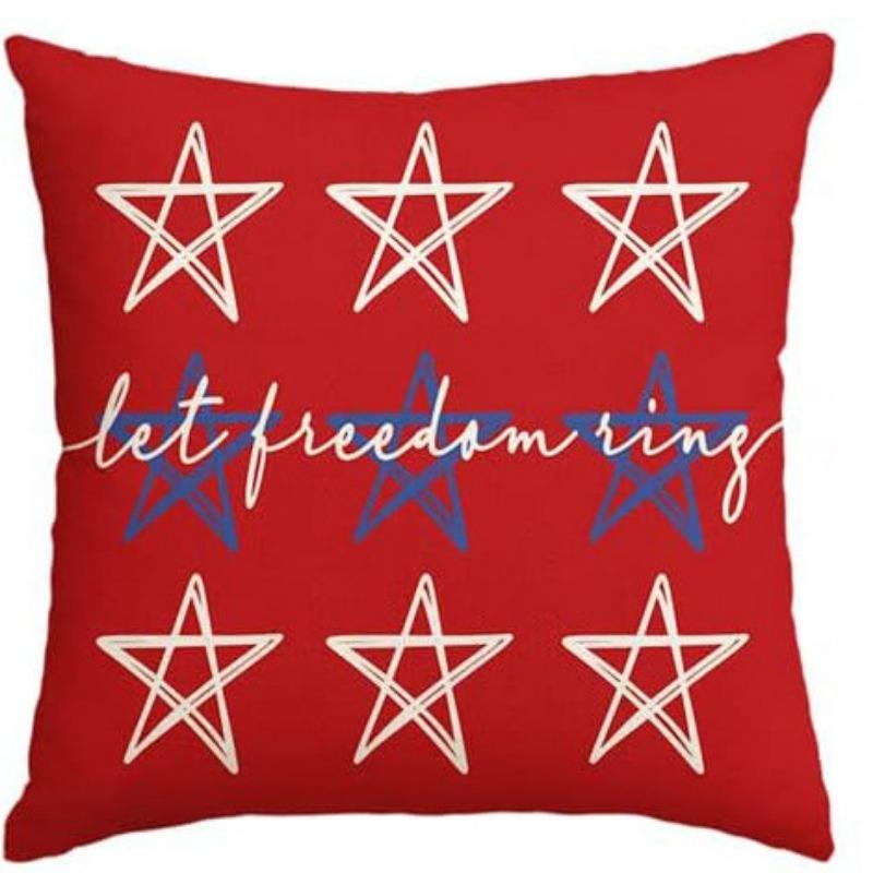 Five-pointed Star Printed Linen Pillowcase Office Waist Pillowcase Holiday Home New Style