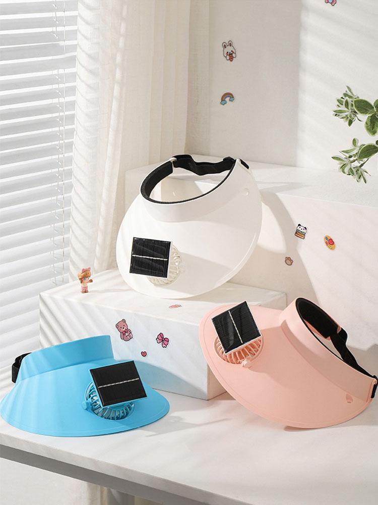 Empty Top Cap with Fan Three Temp Settings Breathable Cooling Fan Hat for Women for Sun Protection and Outdoor