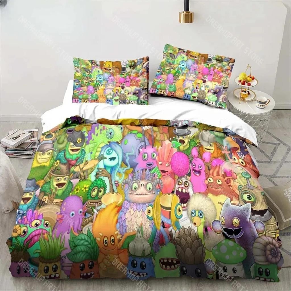 3D Druck Mein Spiel Singende Monster Bettwäschesets Bettdecke Steppdecke Bettbezug Bettbezug Kissenbezugsets Kinder Erwachsenengröße