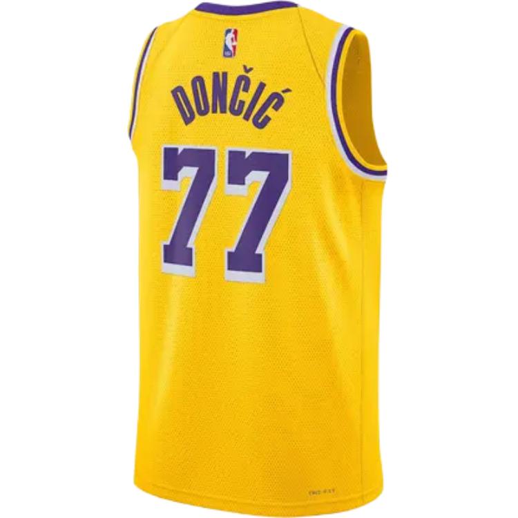 Nike Nba Doncic 77 Los Angeles Lakers Team Limited Swingman Jersey Fan Edition Basketball Vest Men jerseys Yellow DN2140-728