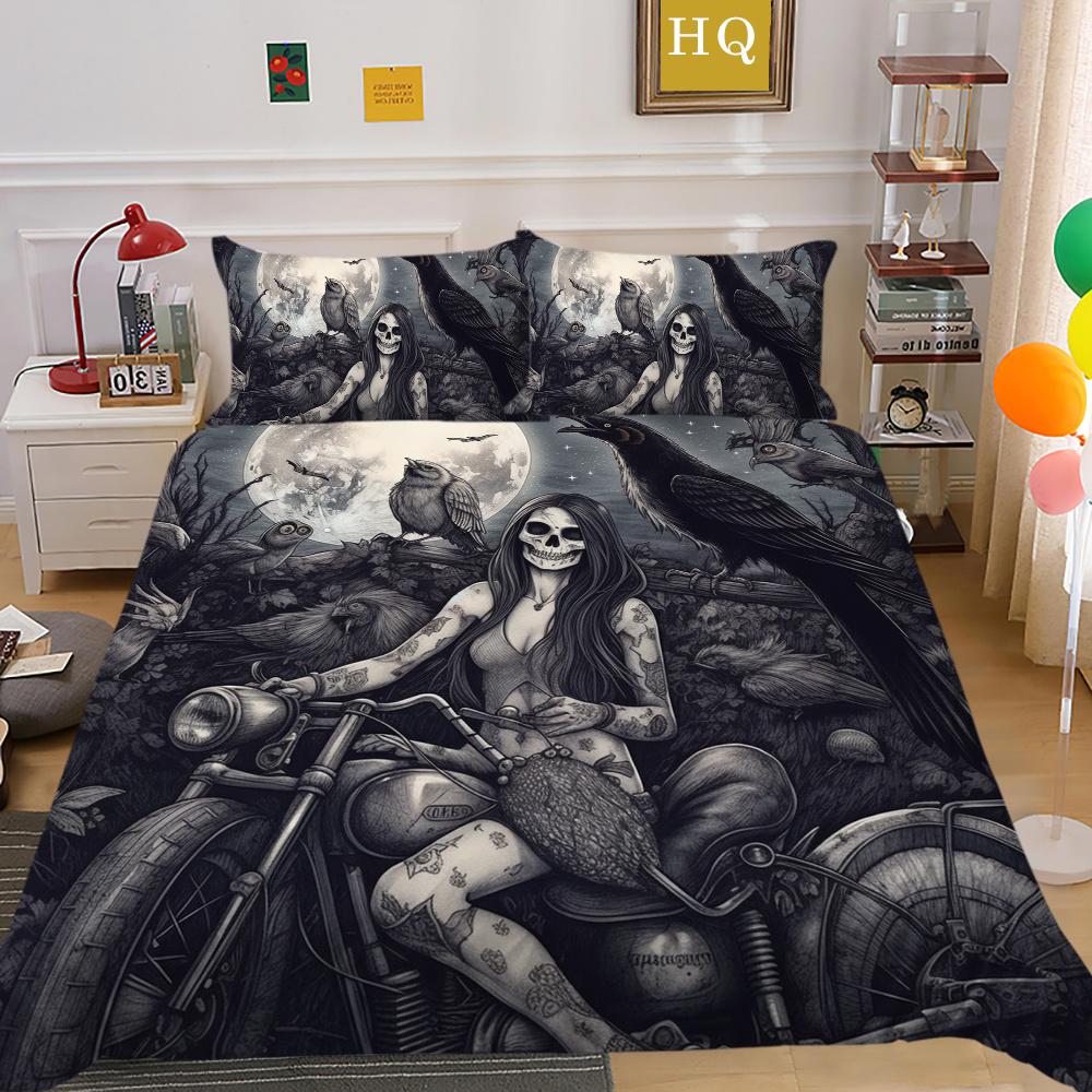 Beauty Skull Printed Home Textiles Single Size Polyester Duvet Covers Man High Ranking Bedroom Decor