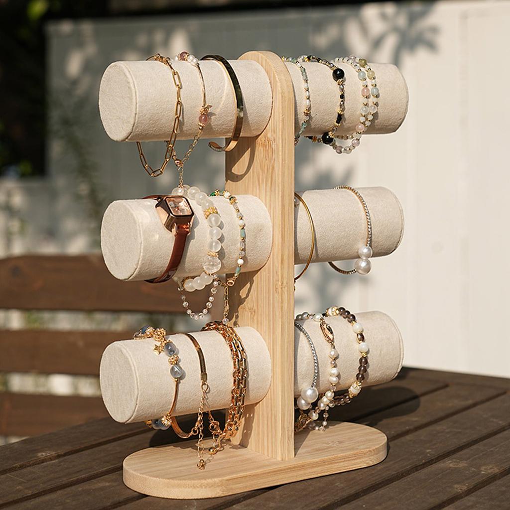 Elegant Bracelet Organizer Rack Multiple Tiers Display Stand for Jewelry and Watches Space Saving Hair Tie Holder