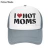 I Love Hot Moms Bucket Hat Unisex Adult I Heart Hot Moms Adjustable Baseball Cap Gift Hats Mesh Trucker Caps Unisex Womens