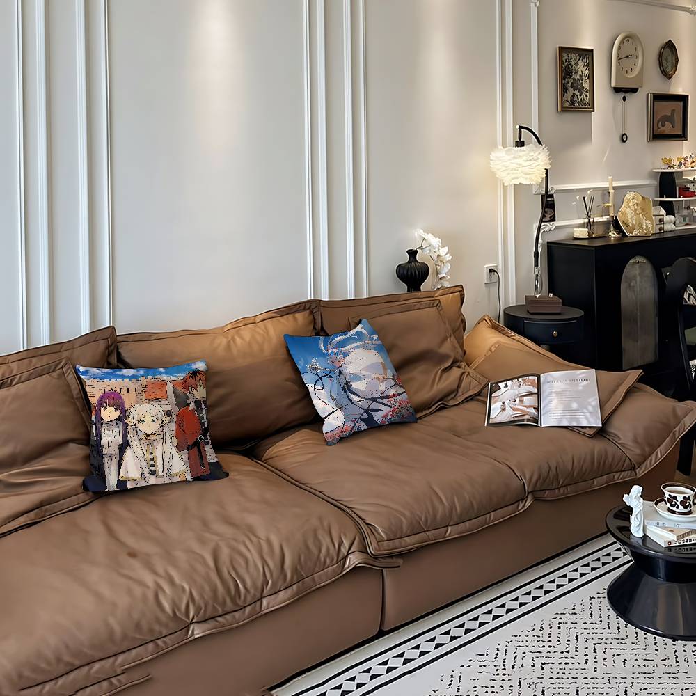 Cute F-Frierens Pillow Case Removable Washable Cushion Cover – All-Season Soft Linen