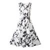 Retro Summer Dress Women O-Neck Audrey Hepburn Vintage Floral Printing Party Dresses