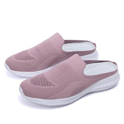 Vasaras vieglas lidojošas adīšanas čības Sieviešu Flip Flop Lndoor Apavi Sieviešu āra elpojošs tīkls Sarkanas čības Zapatillas Mujer