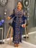 African Women's Plus Size Elegant Beaded Evening Gown