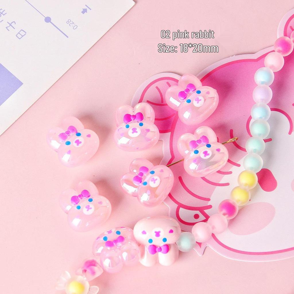 Acrylic Bear & Bunny Star Resin Beads for DIY Phone Chains & Bracelet Charms