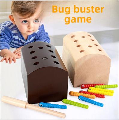 Jeu d'attrape-insectes DN01 - Un Jouet Éducatif Précoce en Bois pour Enfants de 3 à 6 Ans, Conçu Pour Améliorer Leur Coordination Œil-Main.
