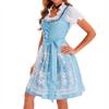 Beer Festival Costume Bavarian Women's Performance Costume Square Print Square Neck Dress