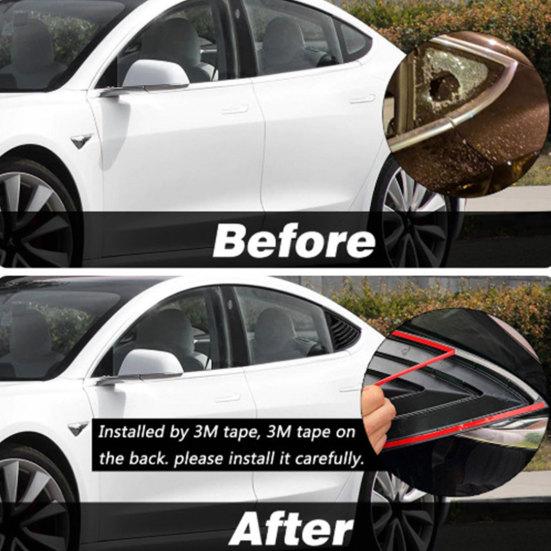 

2 шт. Наклейки на задний бампер автомобиля, пылезащитные, защита спойлера, краска из углеродного волокна, легкие