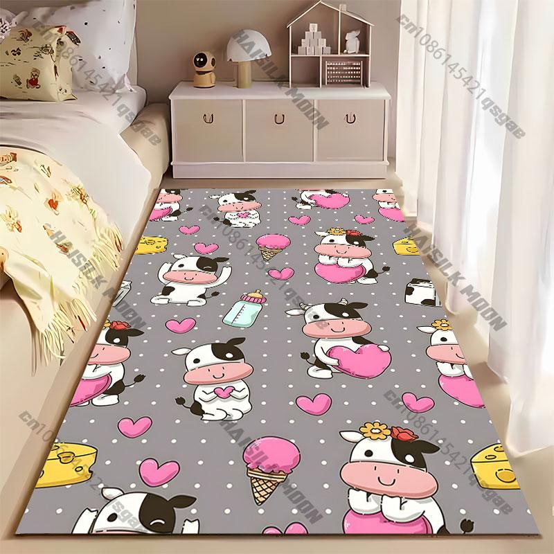 Adorable cows and hearts theme carpet Yoga living room room decor children's crawling mat doormat area rug games mat