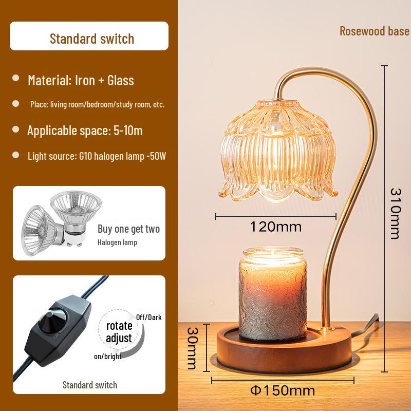 American Retro Marble Candle Melter and Aromatherapy Wax Diffuser Lamp with Smokeless Temperature Control Night Light