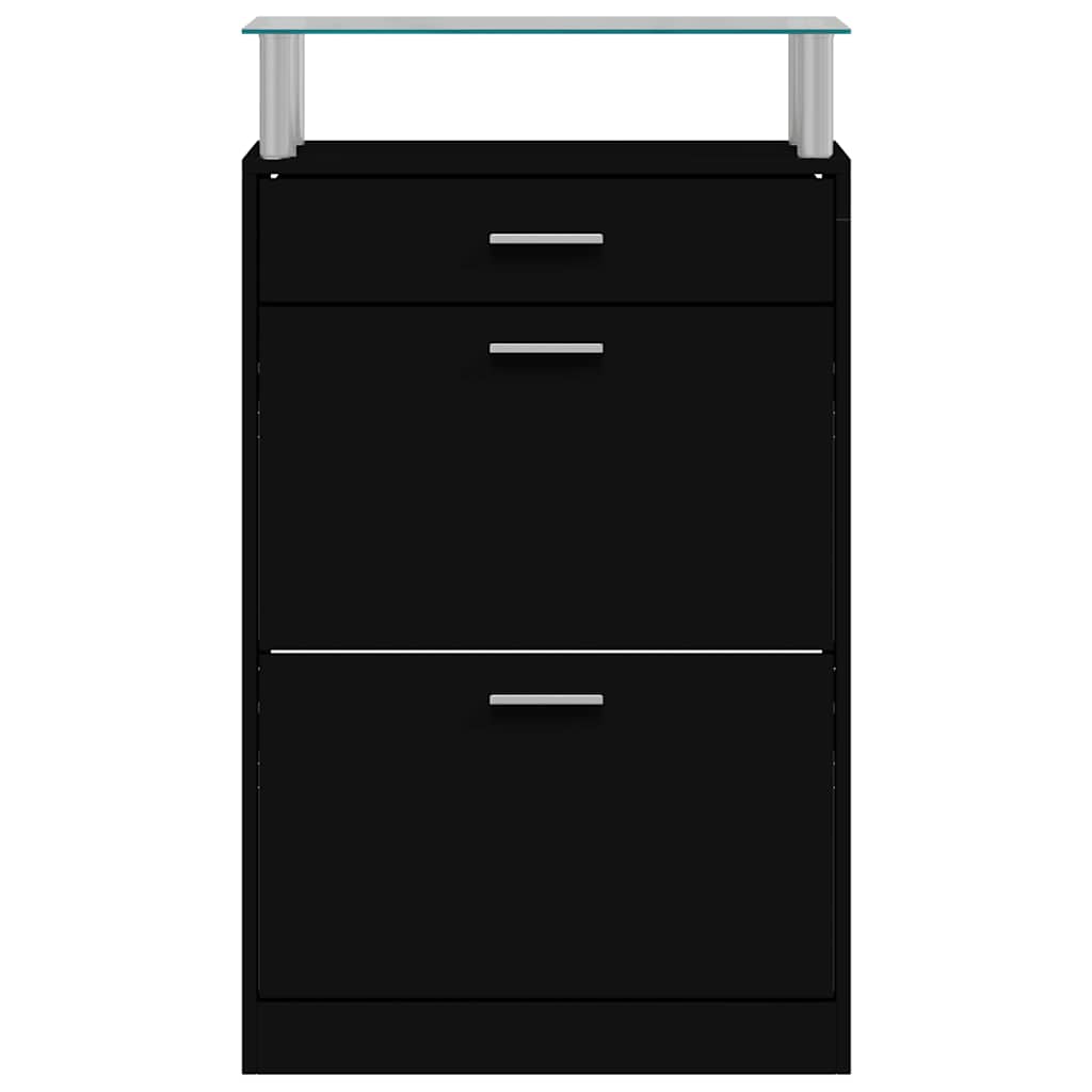 Vidaxl Szafka Na Buty, Czarna, 63X24X104 Cm, Materiał Drewnopochodny
