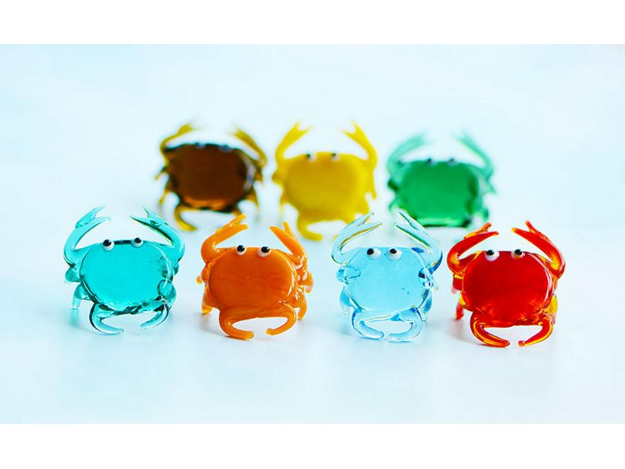Handcrafted Glass Cartoon Animal Ornaments - Crab & Turtle Decor