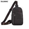 First Layer Cowhide Men'S Breast Bag Outdoor Sports Chest Bag Men'S Business Leather Messenger Bag