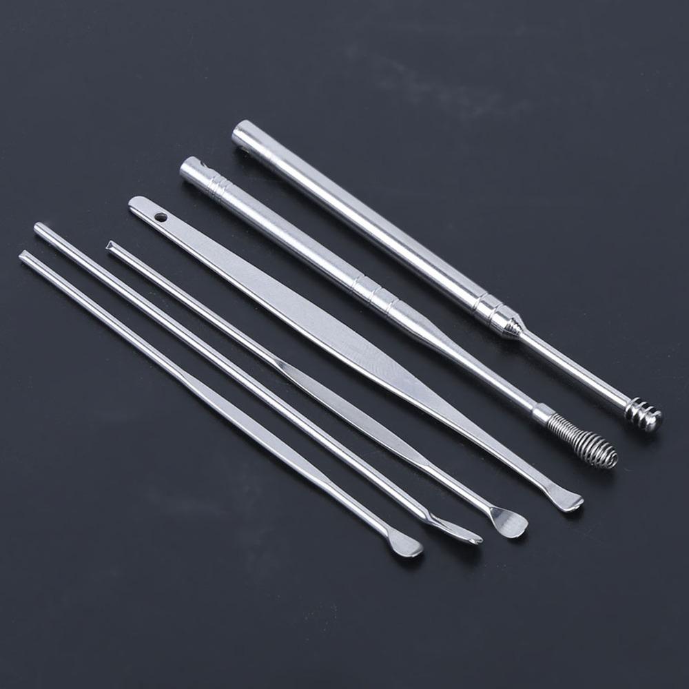6 Pcs Stainless Steel Ear Wax Remover Widened Earwax Removal Kit Ear Cleaning Tool  Safe Cleaning