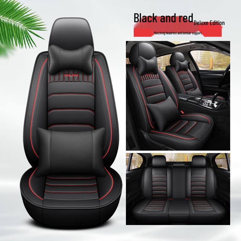 All-Season Full Leather Car Seat Cover - Universal Fit, Full Wrap Design