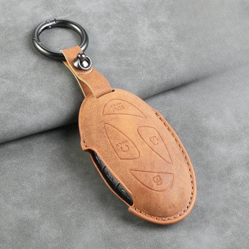 Funda para Llave de Coche para Hyundai Kona Ev Grandeur GN7 2023 IONIQ 6 Funda de Piel para Llave de Coche Accesorios