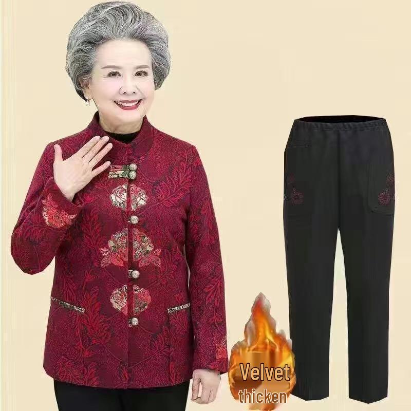 Spring and Autumn Jacket Set for Mature Women (Ages 60-80) – Grandma Style