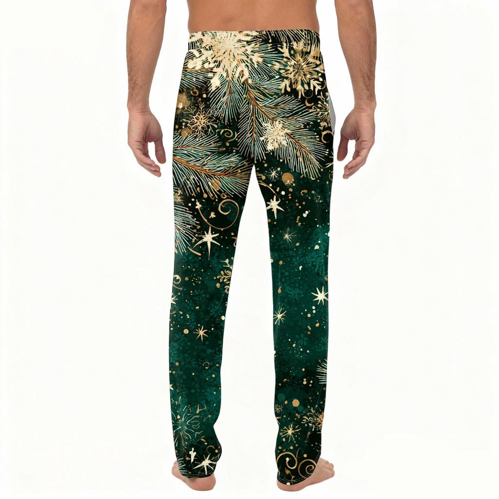 Herre Ensfargede Strikkede Ensfargede Lomme Fritidsbukser Hjem Pyjamasbukser