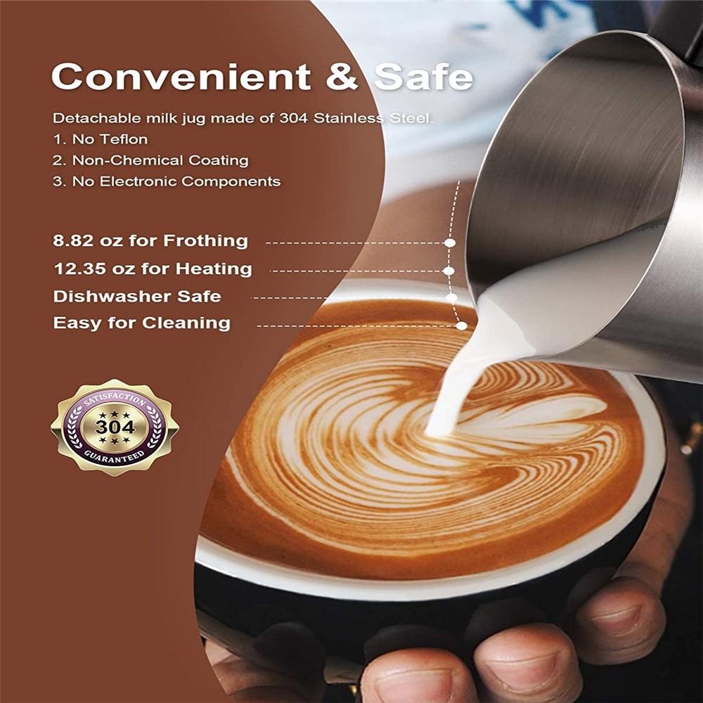 4 In 1 350ml Household Professional Electric Coffee Milk Stirring Cup Stainless Steel Milk Warmer Automatic Milk Frother