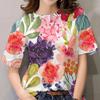 Summer Women Fashion T-shirt 3D Colorful Floral Printing Tops Tees Female Casual Short Sleeve Clothing Ladies Stylish Streetwear