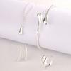  4Pcs Teardrop Jewelry Set Necklace Bracelet Earrings Ring Women Valentine'S Day Gift