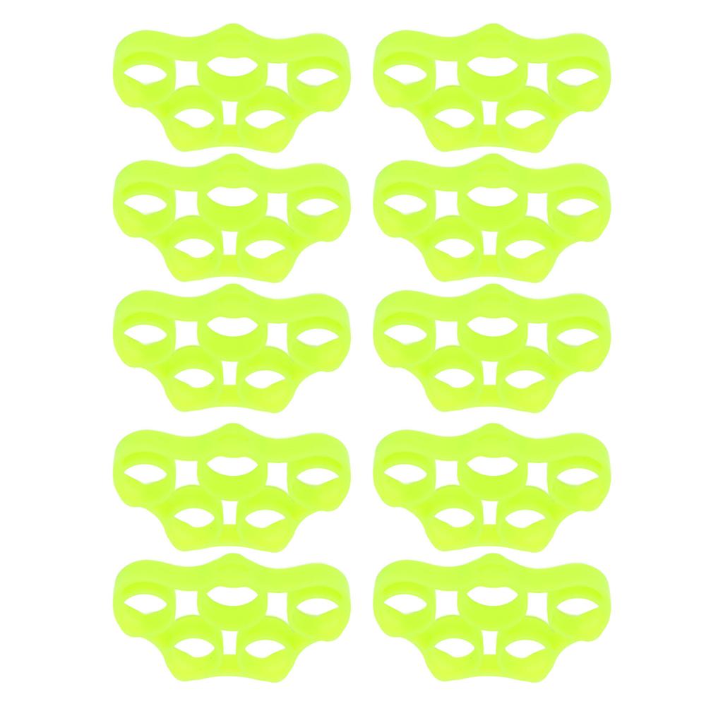 10Pcs Finger Exerciser 6.6LB Green Soft Flexible Silicone Portable Skin Friendly Finger Stretcher