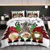 3pcs Christmas Gnome Plaid Bedding Duvet Cover Set Merry Christmas Gnome Bedding Quilt Set Christmas Themed Bed Quilt Set Winter