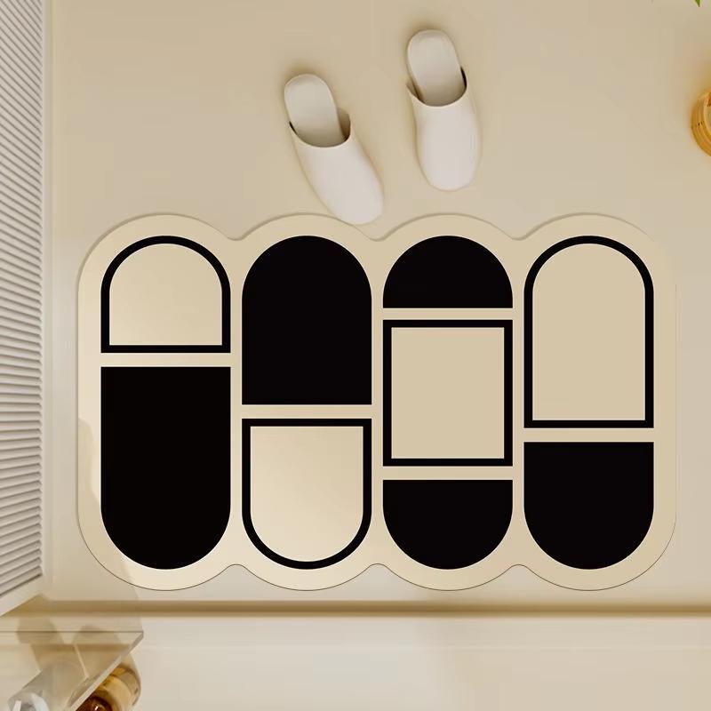 

Bathroom mat absorbent diatomaceous earth anti slip toilet quick drying entrance door carpet, irregular foot pad 40x60cm