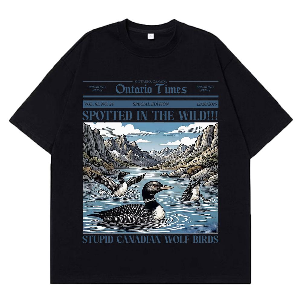 Heißer Rivalität Dummer Kanadischer Wolf Vogel Lustiges Meme T-Shirt Herren Damen Harajuku T-Shirts Kurzarm Locker Freizeit T-Shirts Oberteile