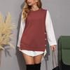 Women Loose Round Neck Sleeveless Knit Vest Autumn Outerwear