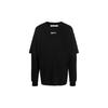 Back Mask Human Face Printing Round Neck Black Men's OMAB022E20JER0051001