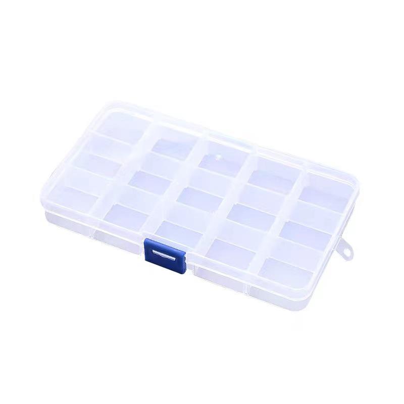 Multi-Grid Plastic Jewelry Box with Compartments for Earrings, Beading, and Small Parts