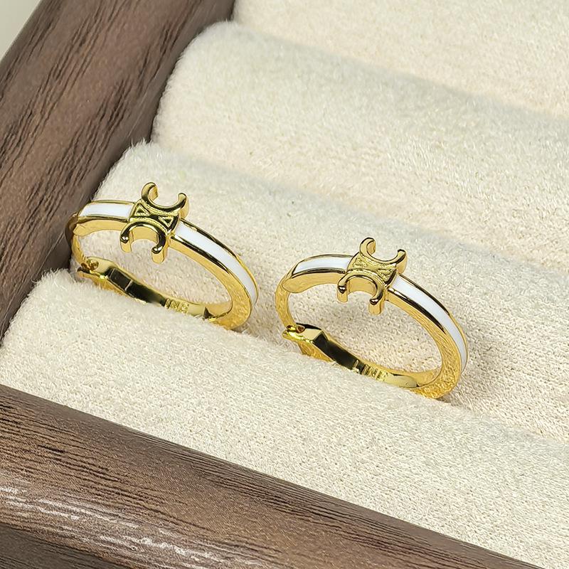 2025 Klassieke Arc de Triomphe Witte Emaille Stud Oorbellen - Dames Europees & Amerikaans Retro Luxe Stijl