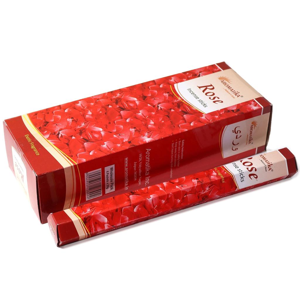 Rose Incense Sticks Charcoal Free Hex Aromatika