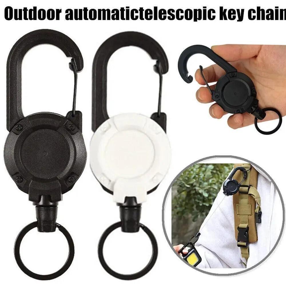 1pc Anti Loss Carabiner,Wire Lua Retractable Carabiner,Outdoor Backpack Keychain