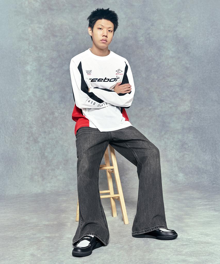 Reebok Sports Jersey Mesh Long Sleeve Tee - Off-White