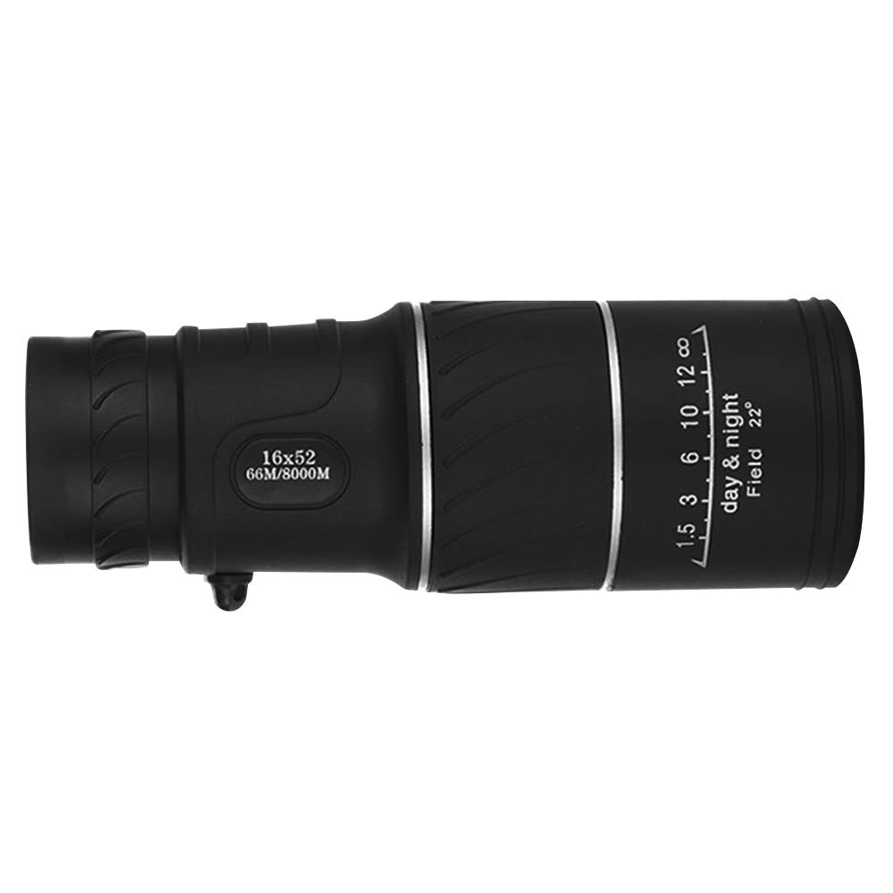 16X52 Compact Monocular Optical Lens High Definition Handheld Telescope BAK4 Prism Waterproof with Neck Strap and Cleaning Cloth