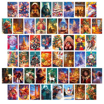 50 Buenos Amigos Serie Sanadora de Navidad Decoración de Tarjetas de Pared Decoración Marco de Fotos de Pared Decoración de Salón Tarjetas de Mensaje Tarjetas de Felicitación