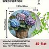 Vintage Metal Wall Art Hydrangea Flower Painting Indoor Outdoor Decor