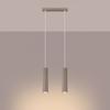 Lampa Wisząca Nowoczesna Listwa Dwie Karbowane Tuby Taupe 2Xgu10 10W Karbon Sollux Lighting