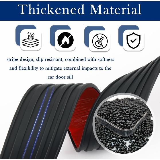 4PCS 1.68" Width Car Door Sill Protector,Automotive Door Entry Guard For Non-Slip And Sill Steps Protection,Universal Anti-Collision Car Doors