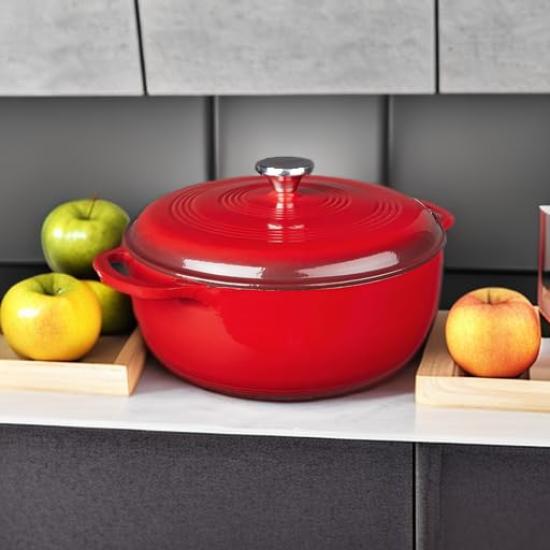 Lodge Enamel Dutch Oven Red 7L EC7D43 X X Cm 35.2 33.1 16.5