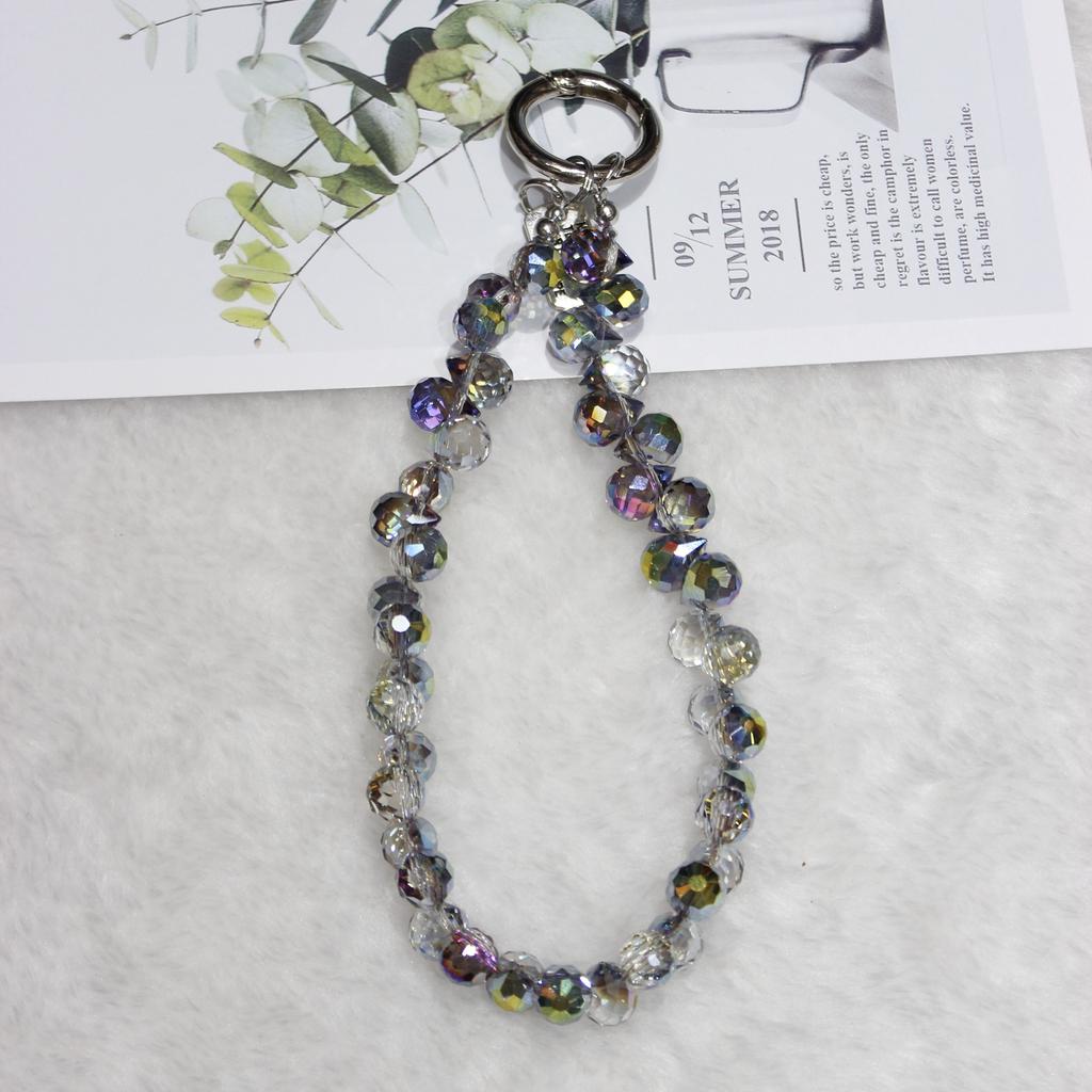 Cell Phone Lanyard 26cm Colorful Crystal Charm Phone Chain Wrist Strap